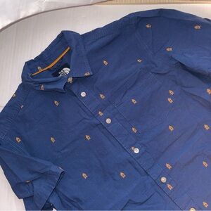 The North Face Shirt Mens Medium Blue Button Up Short Sleeve Camp Fire Outdoors